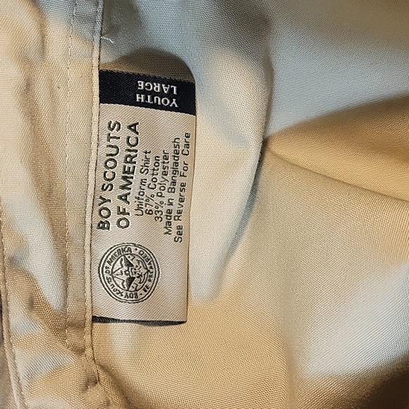 BOY SCOUTS OF AMERICA Uniform Shirt Tan Button Up Short Sleeves‎ Youth La… - Picture 9 of 9